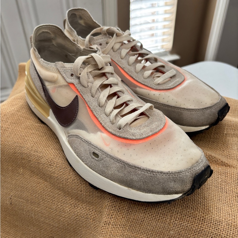 Nike Cream and Orange Retro Sneakers